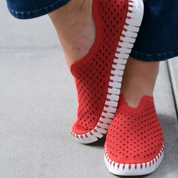 Ilse Jacobsen Tulip 139 Slip On Shoe Red Size 8 - Picture 3 of 7